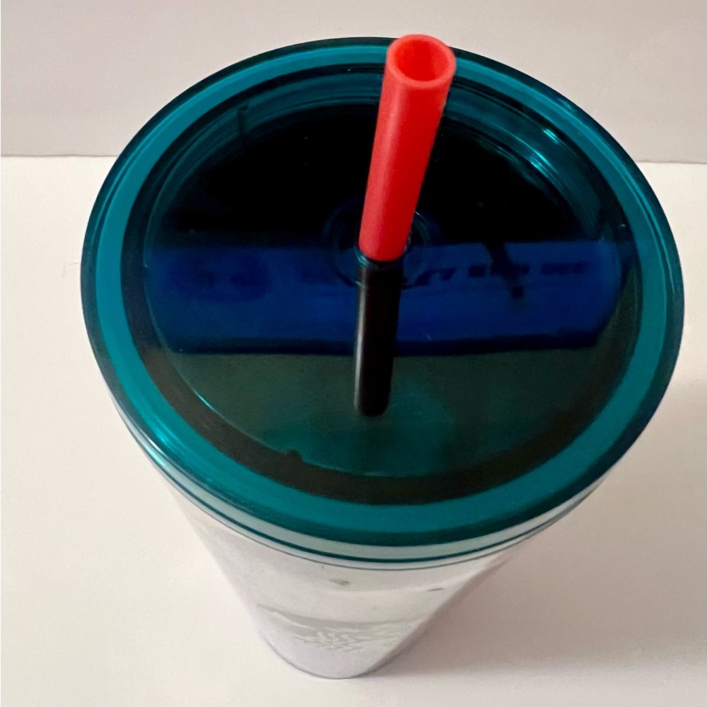 24 oz Starbucks Reusable Cold Cup Tumbler Colorful Abstract Design w Lid & Straw - Picture 3 of 7